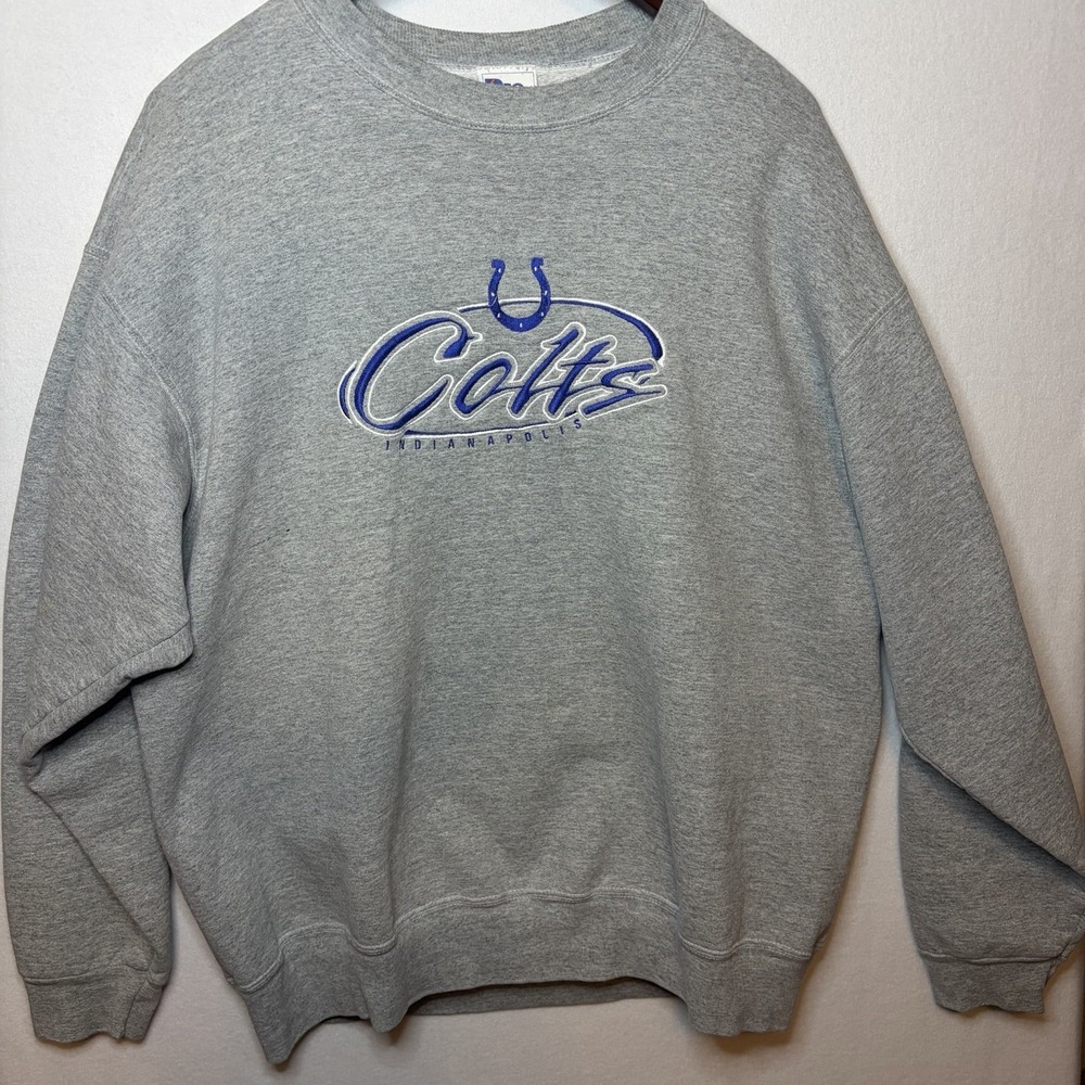 ProPlayer‎ Y2K Indianapolis Colts Embroidered Pullover Sweatshirt/Gray/XXL